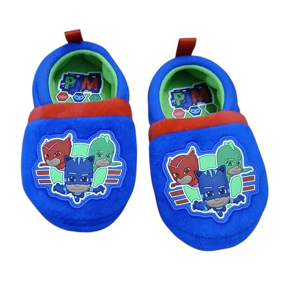 2/$12 PJ Masks Boys Girls 7/8 Toddler Slippers Blue Green Catboy Owlette Gekko - Picture 1 of 6